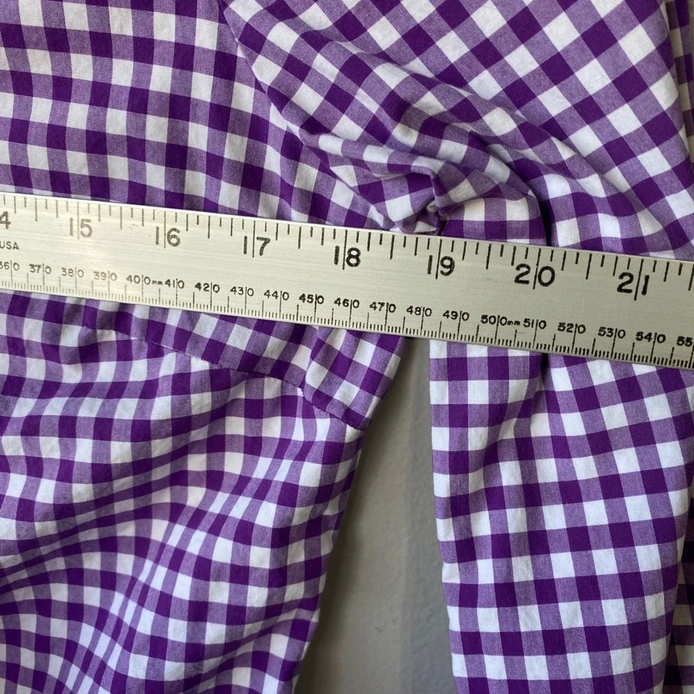 J.Crew The Perfect Shirt Womens Purple Gingham Check Button Down Long Sleeve M - Picture 6 of 11